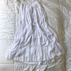 Size S White Tiered Maxi Skirt